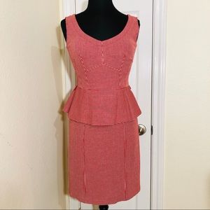 Nanette Lepore | Striped V-Neck Peplum Dress Sz 6